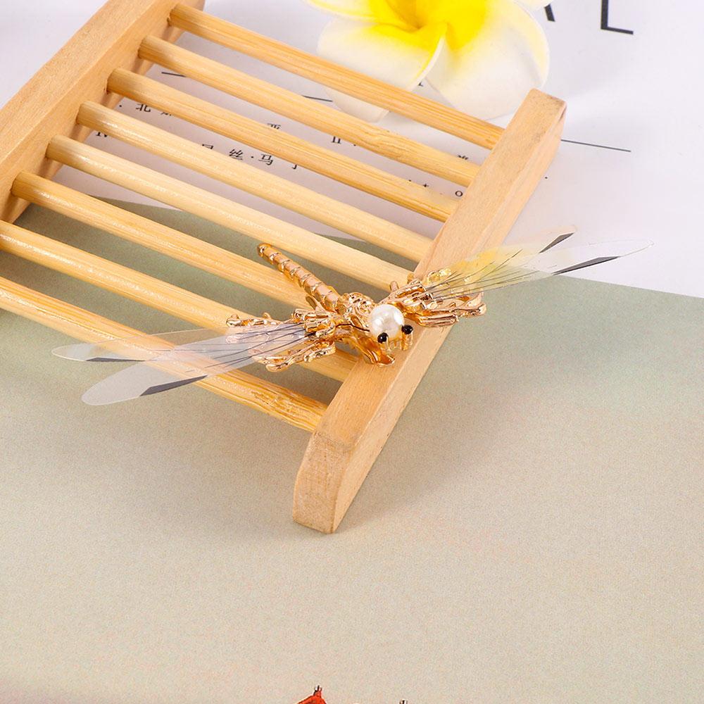 Zinc Zinc Alloy Barrettes Bride Women Bridal Hair Clip Jewelry Wedding Headdress Dragonfly Hairpins Gold