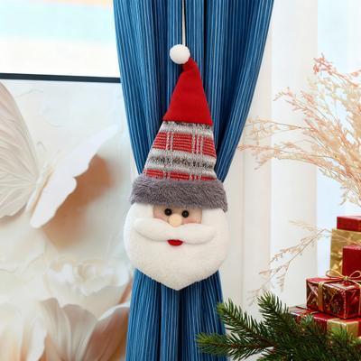 Christmas Curtain Tieback Buckle 3D Santa Snowman Reindeer Cartoon Doll Curtain Holdback Fastener for Living Room Home Hotel Window Decor