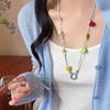 Vitality Summer~ Dopamine Color Beaded Glasses Lanyard Necklace Female Niche Design Sense Vacation Wind Clavicle Chain