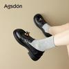 Augustine platform loafers women's 2025 new autumn black soft-soled single shoes commuter British style small leather shoes