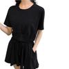Women's Summer 2026 Casual Sportswear Set - Stylish Loose College Style Two-Piece with Slimming Shorts