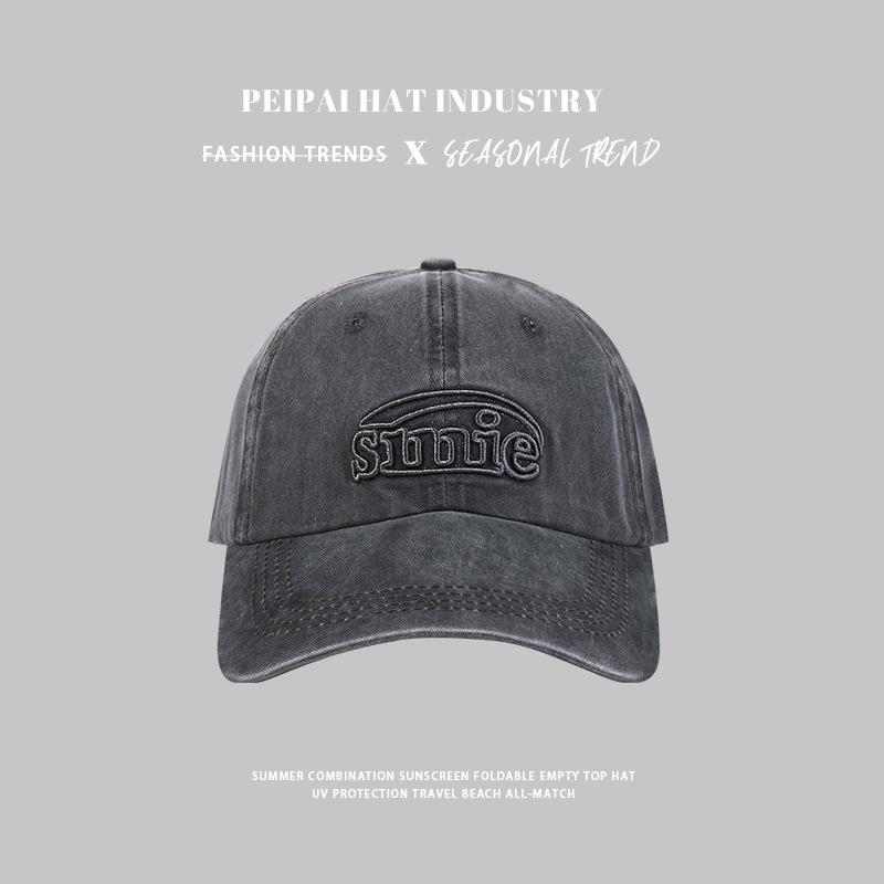 

Мягкий топ из стираного хлопка, сделанный из старой бейсболки, весенне-осенняя универсальная шляпа от солнца, ветрозащитная шляпа для пары, модная бейсболка M（56-58cm）