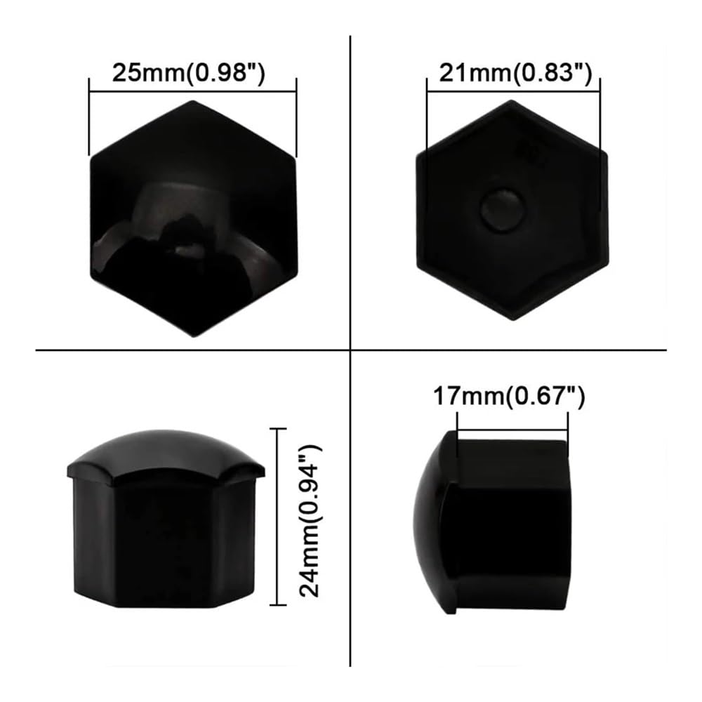 20pcs 17/19/21mm Car Wheel Nut Cap Protective Cover Cap Anti- Auto Hub Screw Cover