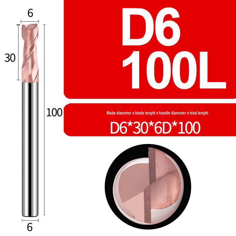 Tungsten Steel 2-Flute Carbide End Mill, 55° Keyway CNC Flat Bottom Cutter