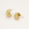 GEMCHIC Women's C-Shape Geometric Stud Earrings with Imitation Pearls Stainless Steel Fashion Luxury Hoop Jewelry