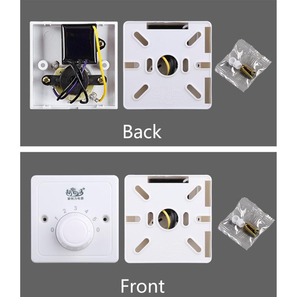 5 Stufen Einstellbarer Deckenventilator Geschwindigkeitsregler Schalter Wandregler Schalter Elektronik Mechanischer Drehschalter
