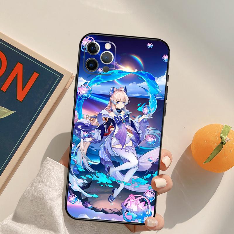 Genshin Impact Sangonomiya Kokomi Funda Case For iPhone 14 15 16 Pro Max 11 12 13 Pro Max Mini XR 16 15 Plus 16e Phone Cover