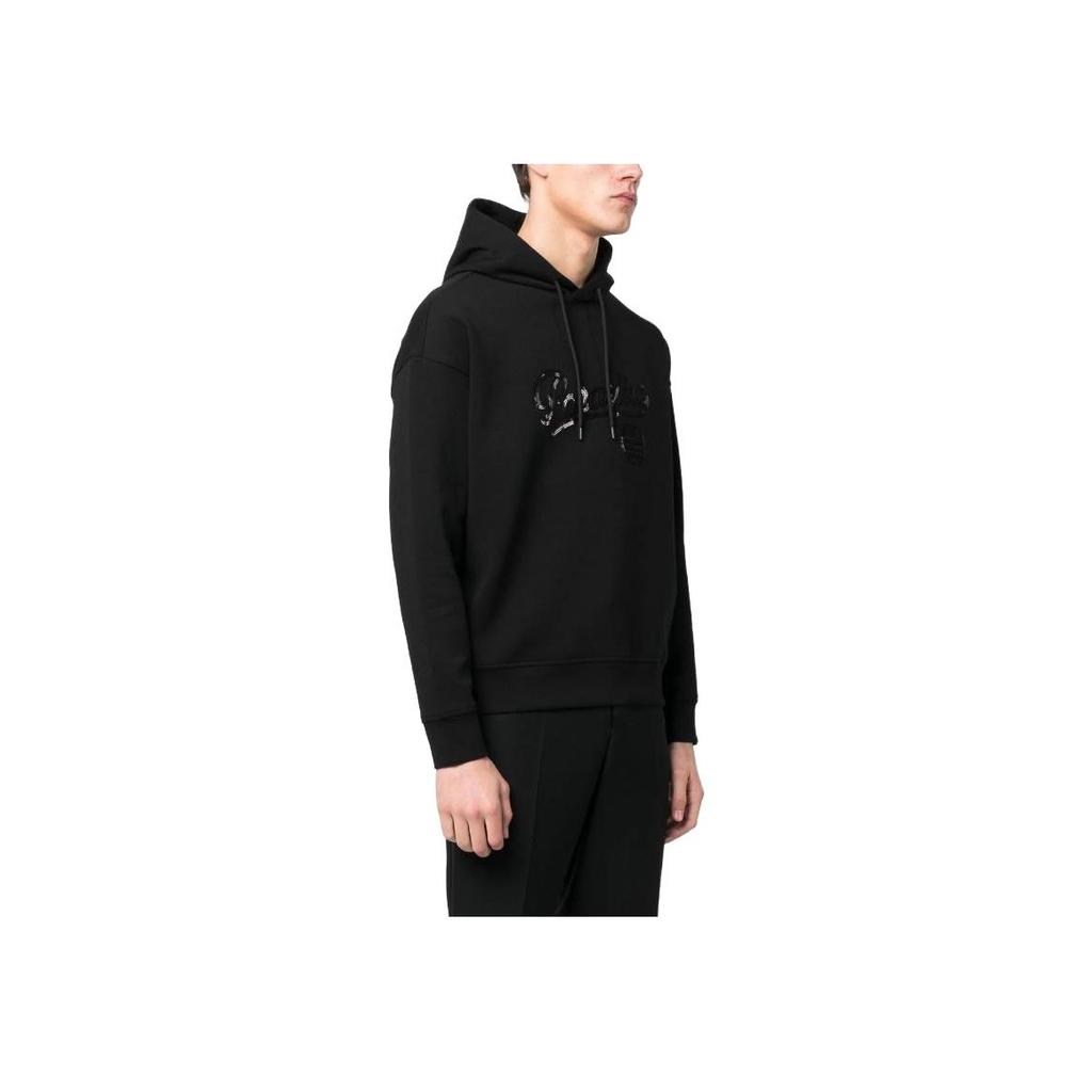 Emporio Armani Ss23 Solid Color Letter Print Hoodie Men Hoodies Black 3R1MBI-1JHSZ-0043