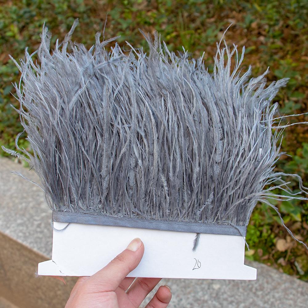 8-10 cm Högkvalitativ Strutsfjäder Trim Frans Naturliga Plymer Band För Hantverk Kläder Sybehör Bröllopsdekoration
