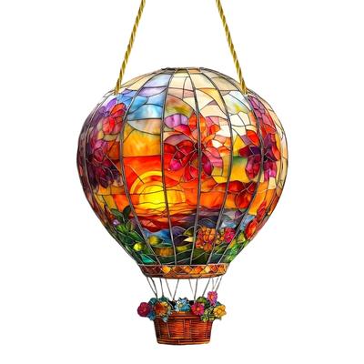 Balon na gorące powietrze Łapacz słońca Wisząca dekoracja okienna Balon na gorące powietrze Akrylowa dekoracja ścienna Kolorowe dekoracje do domu Ogrodu
