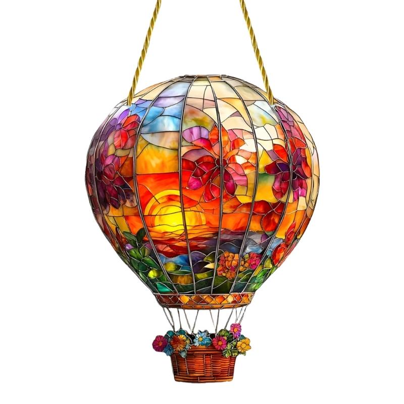 

Hot Air Balloon Sun Catcher Hot Air Balloon Window Hanging Acrylic Wall Hanging Colored Decors for Home Garden Decors 1