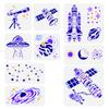 9Pcs 9 Styles Space Theme PET Hollow Out Drawing Painting Stencils, for DIY Scrapbook, Photo Album, Planet, 150~200x200~300mm, 1pc/style
