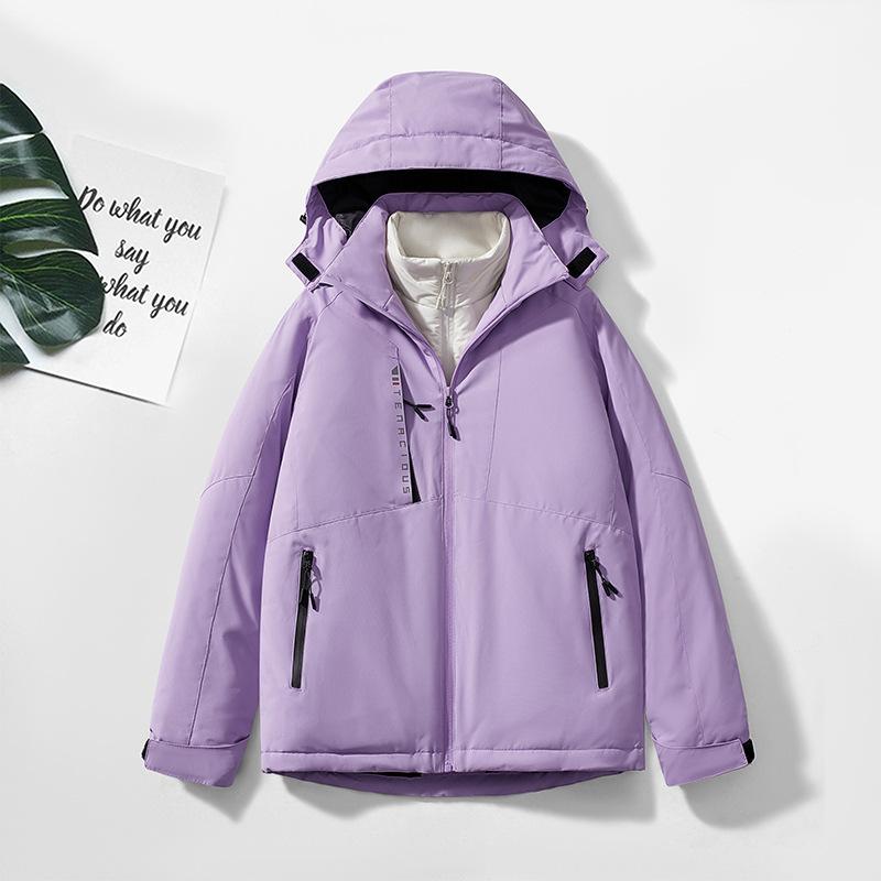 Two-piece Cotton Coat Set for Men Plus Fleece for Men, Winter Warm Three-in-one Jacket and Vest Two-piece Set for Couples