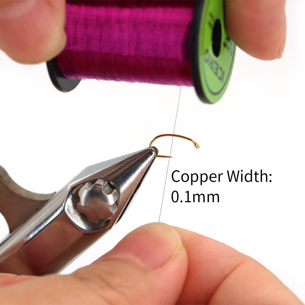 0.1mm Ultra Fine Soft Copper Wire for Fly Tying, Ribbing for Nymphs,Reinforcement,Zebra Midge,Fishing Fly Making Supplies