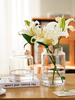 YHOMBES Glass Vase, Large, Stylish Flower Vase, Large, Transparent, Suitable for Hydroponics, Flower Arrangements, Artificial Flowers, Etc., Stylish a