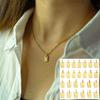 CARLIDANA Minimalist Letter Initial Jewelry Women Stainless Steel Gold Plated Rectangle Silver Color Alphabet Pendant Charm