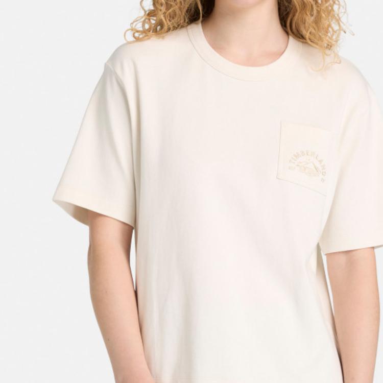 Timberland Solid Color Round Neck T-Shirt Women Tops TB0A43YFCM91