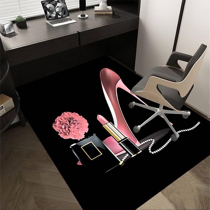

1PC high heel lipstick Anti-slip carpet, suitable for Office, bedroomand playrooms. It can also be used as a sofa footrest cover-W23 60cm by 90cm