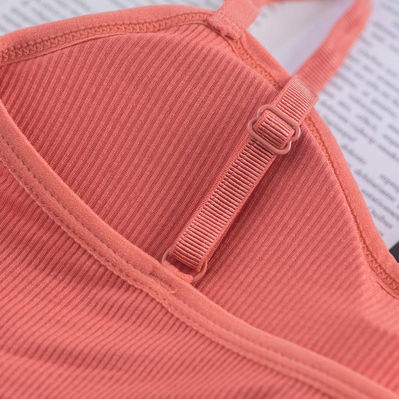 Women Rib Crop Tops Sexy Active Bras No Wire Push Up Bra Intimates Brassiere Underwear Female Solid Lingerie Wireless Bralette Bras
