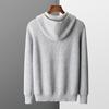 Men Autumn Winter Thickened Wool Sweater Hooded Zipper Cardigan Knit Jacket Long Sleeved Sportswear Warm Jacket