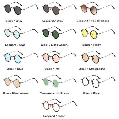 Occhiali da Sole Retrò Piccoli Rotondi da Donna Lenti Trasparenti Oceaniche Ombre UV400 Occhiali da Sole Punk