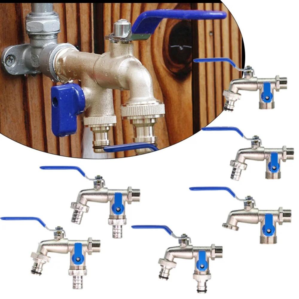 Double Head Water Faucet Garden Irrigation Tank Tap Connector New Water Splitter Connector  Outdoor