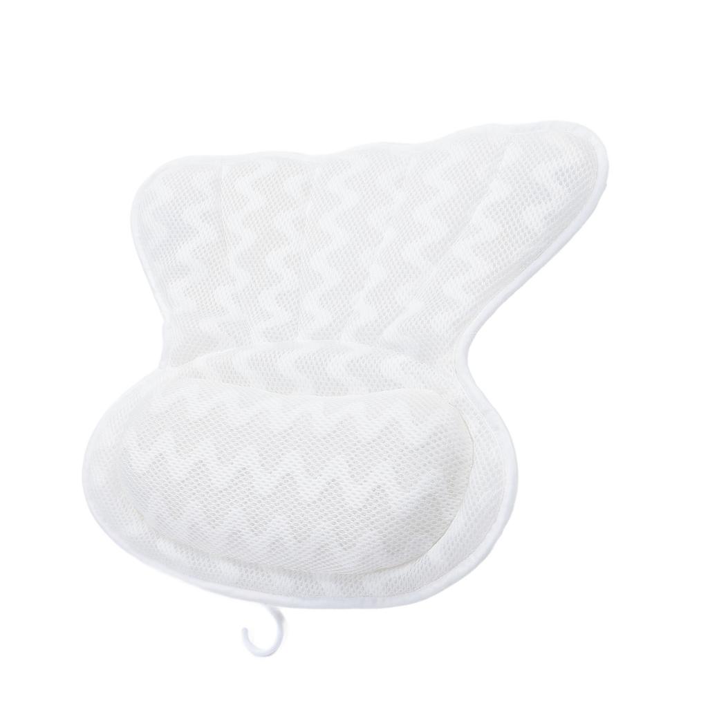 Badekissen mit 6 Saugnäpfen Ergonomisches Rutschfestes Badewannen Kopfstützkissen zur Nacken- und Rückenunterstützung