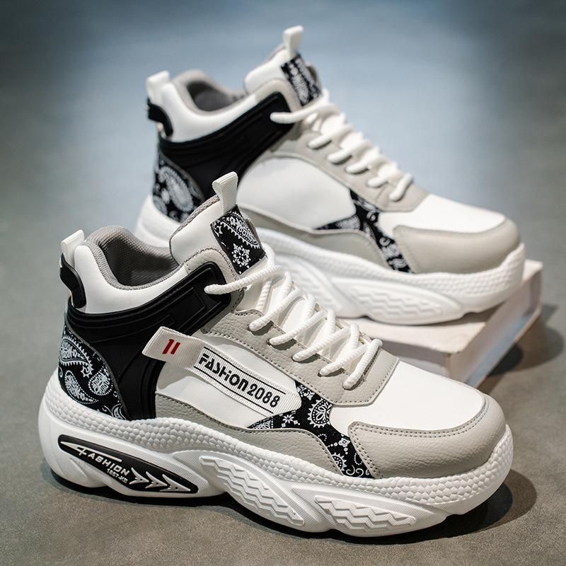 Autumn New High-top Youth Sports Shoes Men's Platform Casual Running Dad Shoes