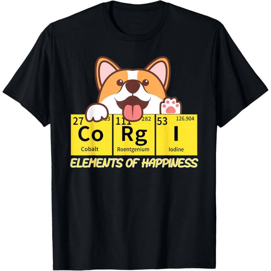 

Corgi Elements Tab Of Happiness Funny For Corgi Mom And Dad T-Shirt XXXXXL чорний