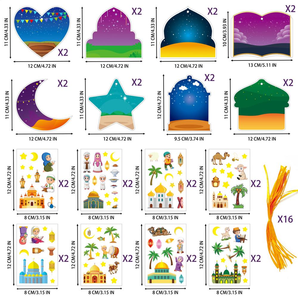 

Holiday Crafts For Kids With Stickers Al Fitr Moon Home Decor Decorative Crafts Kit Indoor Decorations For Party Class OTHER