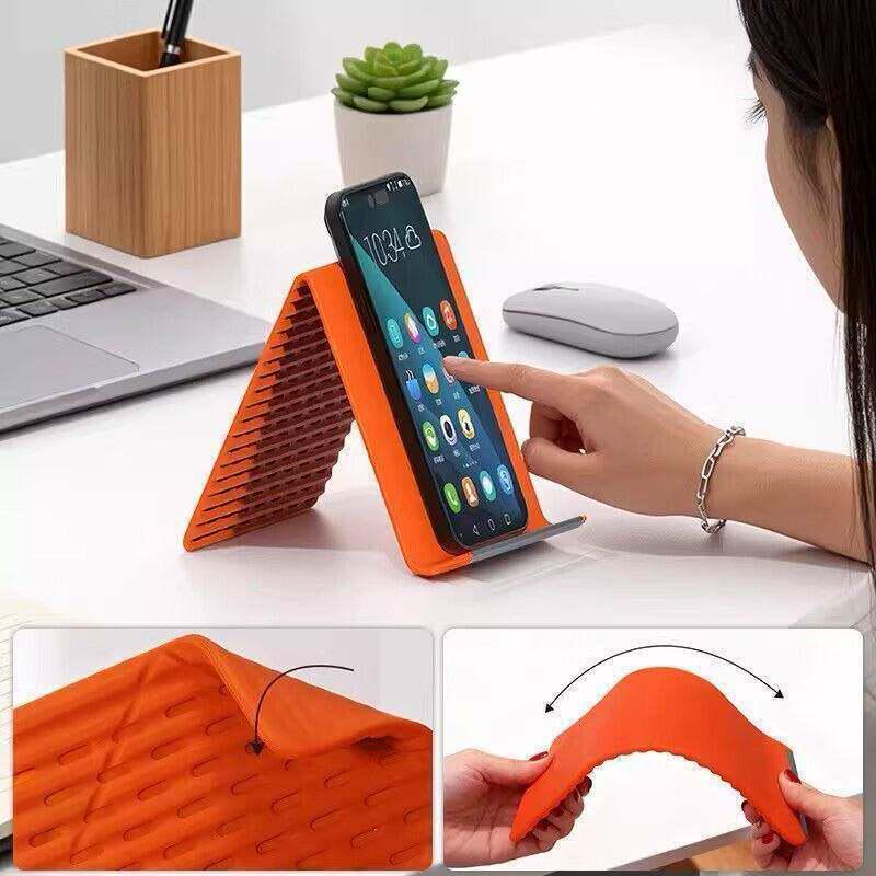 Flexible Silicone Foldable Phone & Tablet Stand - Portable & Versatile Desktop Holder