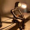 Vintage Industrial Style Water Pipe Robot Table Lamp Perfect For Coffee Bars And Desks