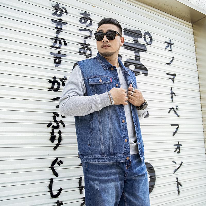 Denim Vest Men Outdoors Cotton Multi Pocket Sleevless Jean Jacket Tactical Waistcoat Coat