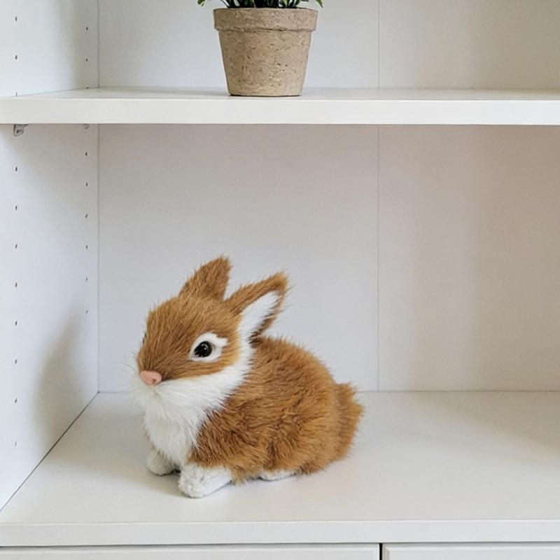 Realistic Rabbit Figurine Lively Easters Bunnies Stuffe Farm Animal Plush Rabbit Statue Spring Home Decors Photo Props