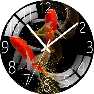 Digital väggklocka med lågt ljud, 30 cm/12 tum Guldfisk väggklocka Kvartsur Tyst Ljudlös Enkel klocka för heminredning Barnrum