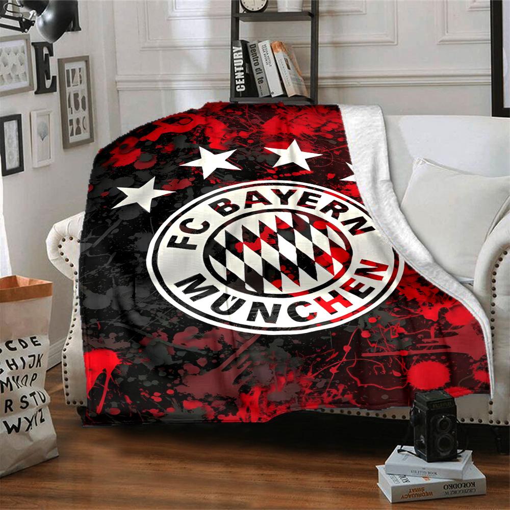 1pc Bayern Munich Blanket, Gift, for Men and Women, Soft Blanket, Good for Sofa Bed Couch Travel, Lightweight Flannel Blanket