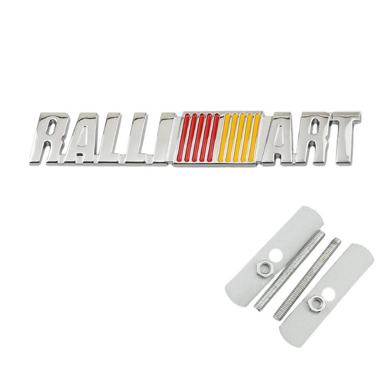 Car Rear Trunk Grill Ralliart Logo Sticker For Mitsubishi L200 Lancer Outlander Pajero Triton RVR ASX EVO Emblem Grille Badge
