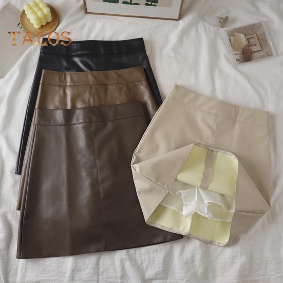 Mini Skirt A-Line High Waist Solid Color Women Skirt Autumn Winter Windproof Hip Wrapped Skirt Daily Wear