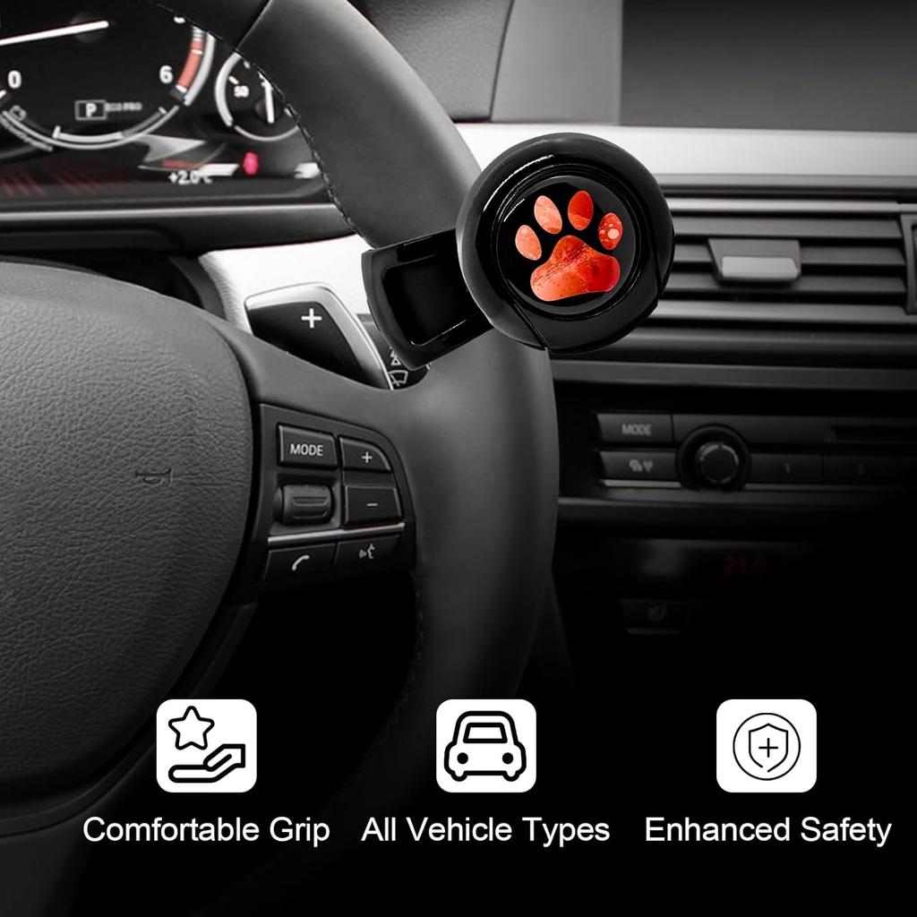 Cute Footprint - Steering Wheel Knob Spinner, Universal Non-Slip - Fit For Cars, Trucks, Boats Rv Bus Tractor & More