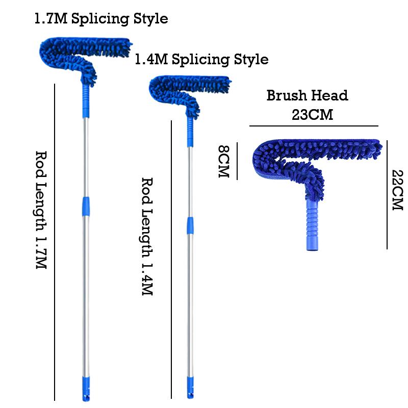 1,4/1,7M Szczotka do czyszczenia wentylatorów sufitowych z długą rączką z mikrofibry, zdejmowana szczotka do usuwania kurzu z sufitu