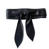 Waist Belt Obi Belt Knotted Self Tie Wrap Belt for Wrap Dress Halter Dress Wide Cinches Belt Soft PU Tie Up for Girls
