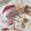 Cute Quilted Bow Y2k Makeup Bag Coquette Small Pouch Preppy Floral Heart Cosmetic Bag Toiletry Organizer Bag (Color03)