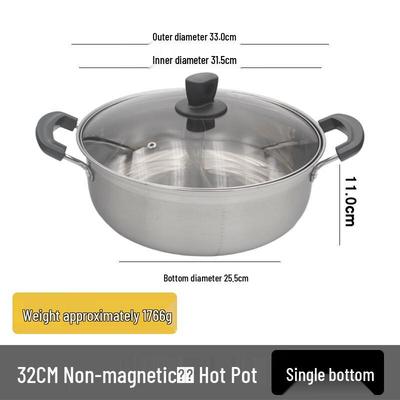 Wok Chaud Divisé 32cm en Acier Inoxydable 304 Zhishi