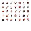 Edgy Rock And Roll Decals Gothic Skull Stationery Stickers Funny Stickers For Guitar Phone