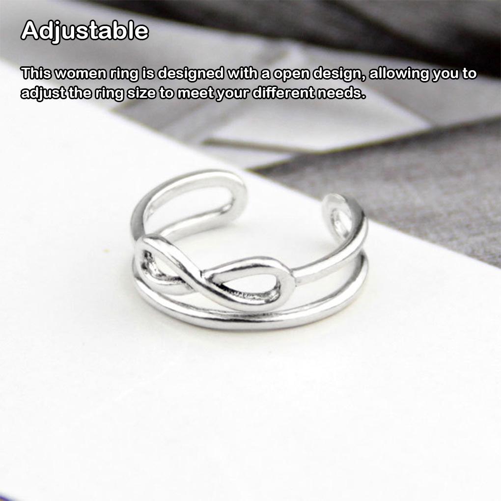 Hochzeit Verlobungsfeier Gekreuzte Ringe Mädchen Verstellbarer Mode Offener Legierungsring Handschmuck Dekor Geburtstagsgeschenk