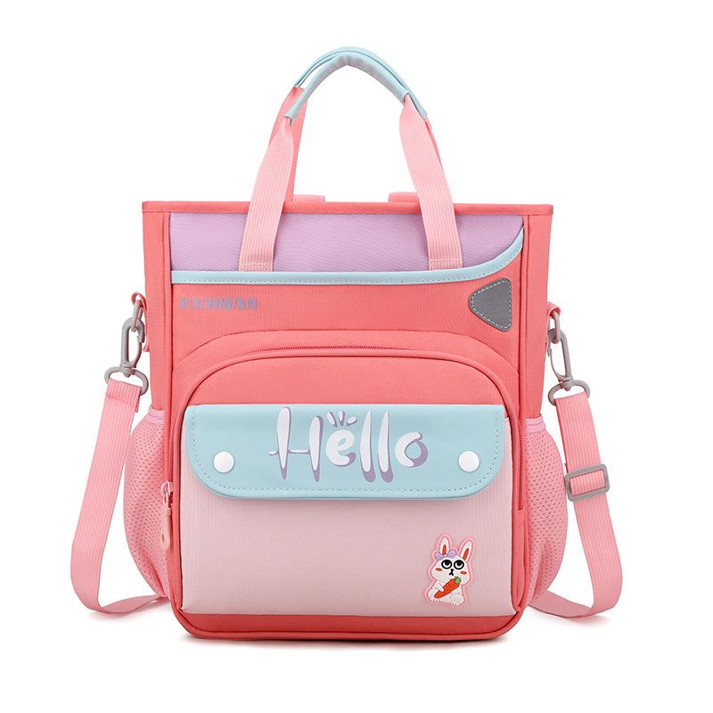 School bag 2025 new anti-splashing children's school bag lightweight student tutoring bag simple handbag art bag printed logo