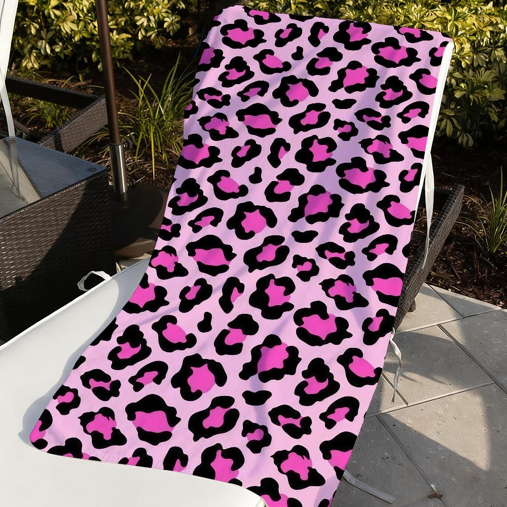Pink Leopard Print Towel Quick Drying Beach Towels Are Suitable For Swimming Pools Camping Yoga And The Gym