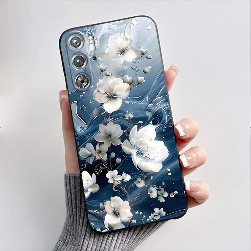 Per ZTE nubia Red Magic 9 Magic9 9S Pro Plus 5G Custodia Moda Farfalle Fiori Sottile Nera Morbida TPU Retro Opaco Copertura Protettiva