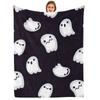 Cute Carrot Floral Anime Cartoon Flannel Blanket Soft Warm Throw for Bedroom Sofa Car Kids Holiday Gift