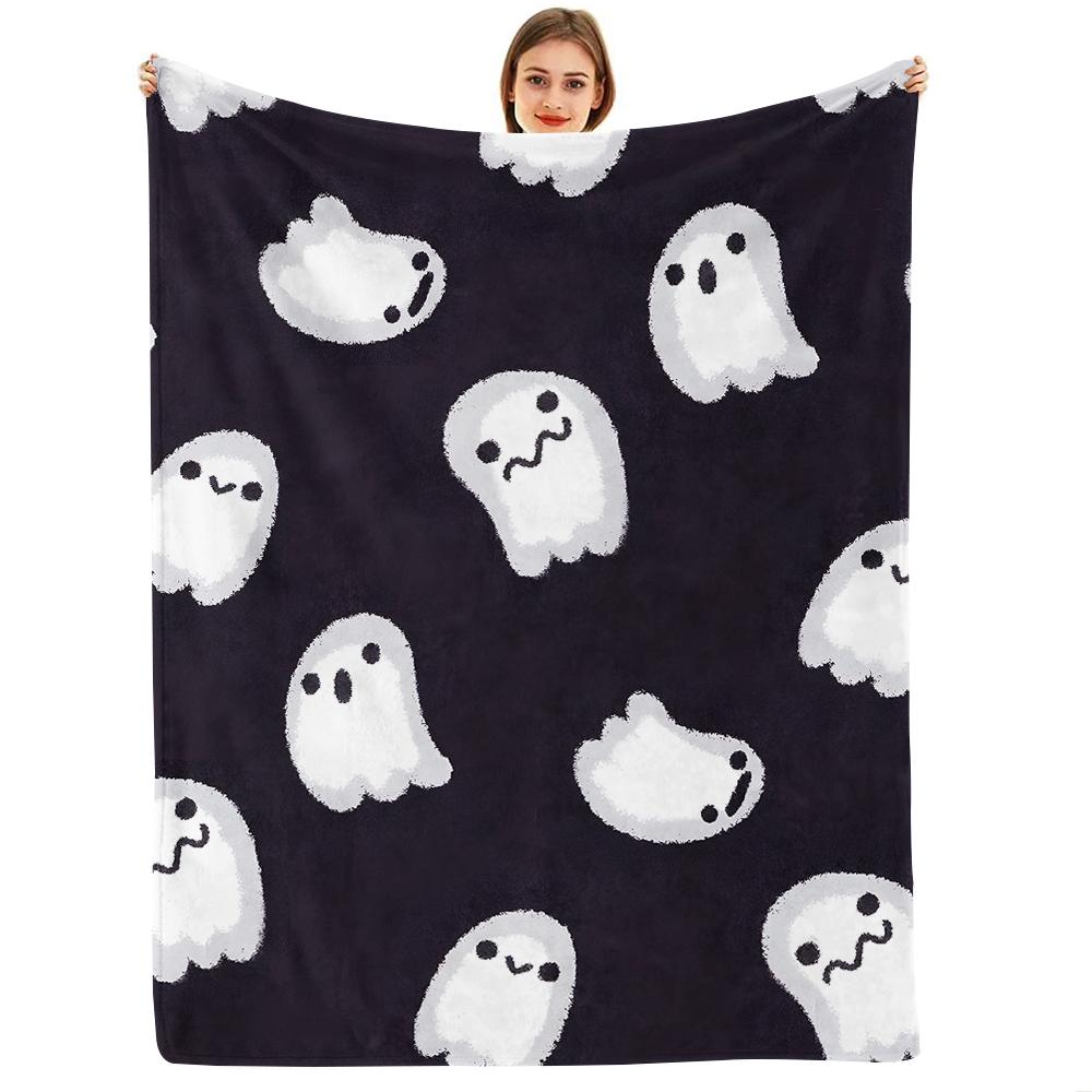 Cute Carrot Floral Anime Cartoon Flannel Blanket Soft Warm Throw for Bedroom Sofa Car Kids Holiday Gift
